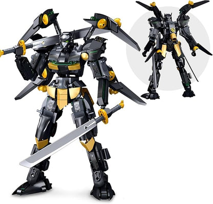 HIGH GODO Black Bat Mech Building Blocks Set for Adults Robot Model Building Kit with Wings and Swords Weapons 534 Pieces Creative Collectible Gift for Teens