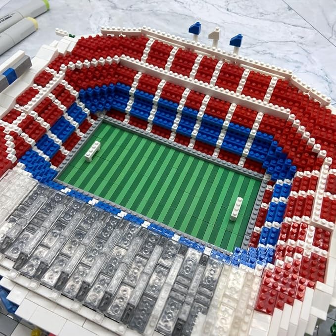 Barcelona Soccer Stadium Micro Blocks Building Sets Micro Mini Bricks Architecture Building Block Sets for Adults Football Field Building Blocks for Girls and Boys Fans Aged 14 and Up