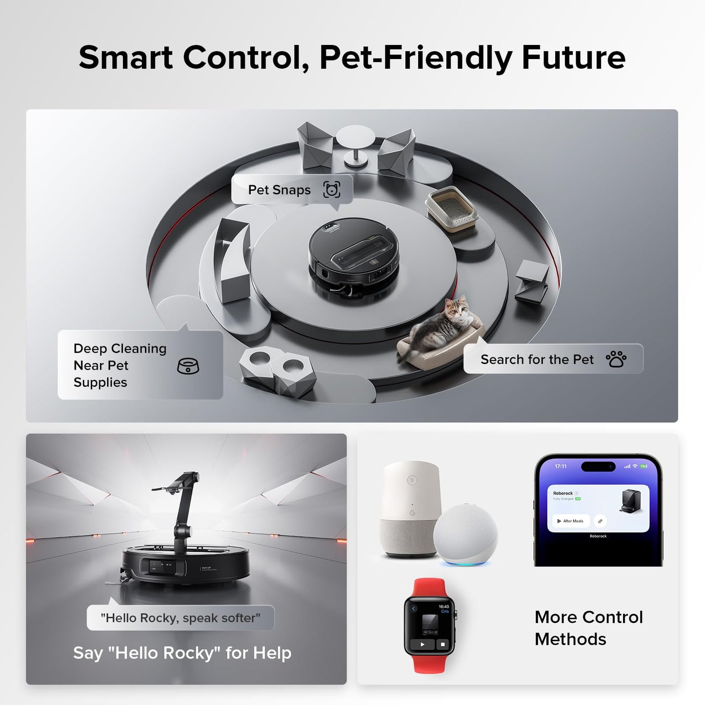 roborock Saros Z70 Robot Vacuum and Mop, OmniGrip Arm, AI-Powered, 22,000Pa Suction, 3.14’’ Ultra Slim, FlexiArm Riser Technology, AdaptiLift Chassis, Obstacle Avoidance, Auto Mop Washing & Drying