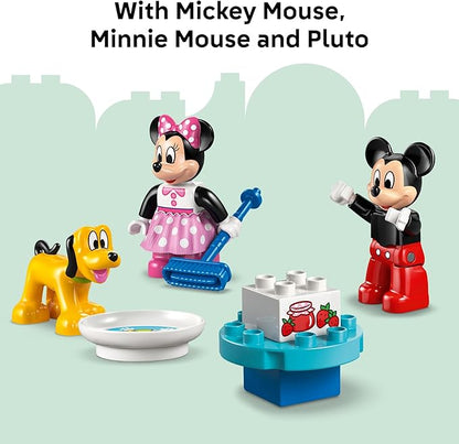 LEGO DUPLO Disney Mickey Mouse Clubhouse with Minnie &amp Pluto Building Toy - Fine Motor Skill Toy for Toddlers Ages 2+ - Mickey Mouse Toy for Boys &amp Girls - Birthday Gift for Kids - 10465