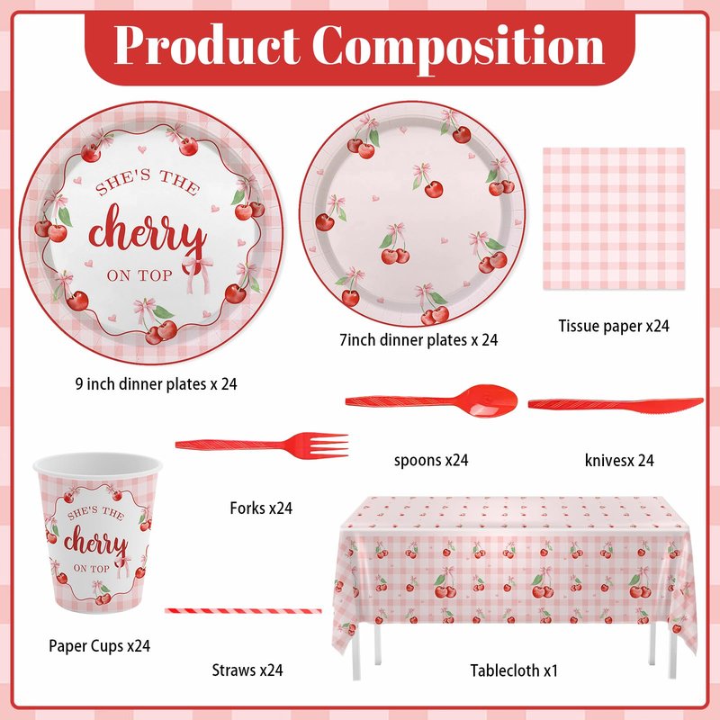 MEHOFOND Pink Bow Floral Baby Shower Party Decorations, Coquette Sweet Girl Paper Plates Cups and Napkins Set, Pastel Pink Bowknot Disposable Tablewares, Baby Girl Baby Shower Party Supplies, Serve 24