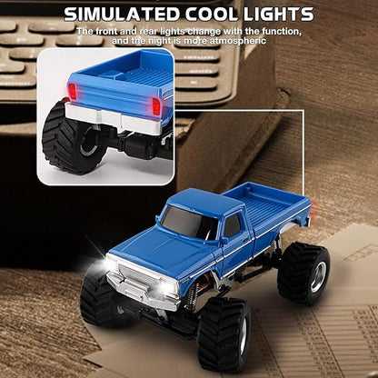 1:36 Mini RC Crawler JIABAILE 3601 4WD Off-Road RC Car with 2.4G Remote Battery &amp Lights RTR for Adults Hobby Gifts Toys (Yellow)