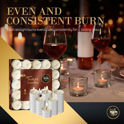 L’ner 1.5 Hour MINI Tealight Candles, 200 Pack – Smokeless & Dripless Unscented Tea Lights, Plant-Based Wax, Lead-Free Cotton Wick – Premium Quality Tea Lights for Shabbat, Memorial, Home, Weddings