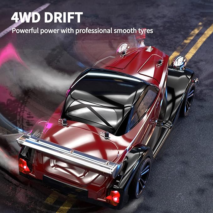 GoolRC RC Drift Car 1:16 Scale 4WD 35KM/H High Speed Remote Control Cars Full Proportional RTR 2.4GHz RC Racing Car with LED Lights Drifting Tire Racing Sport Toy Car for Teens and Adults
