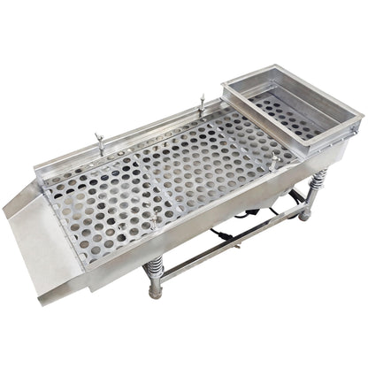 TECHTONGDA Straight Vibrating Sieve Screen Shaker Electric Linear Sifter Machine Stainless Steel One Layer One Motor 20mm Screen Size 11.8×29.5inch 110V