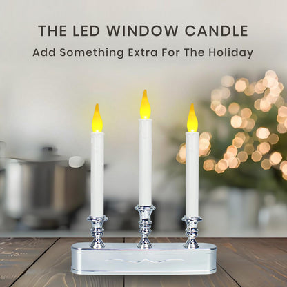 Window Candles Battery Operated with Timer 8 Hours on and 16 Hours Off Led Warm White with Flicker Flame
