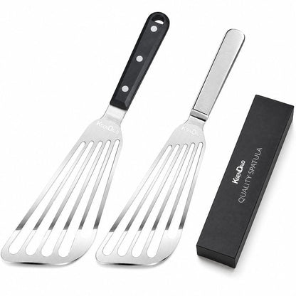 KSENDALO 2 Pack Flexible Fish Spatula Stainless Steel for Kitchen
