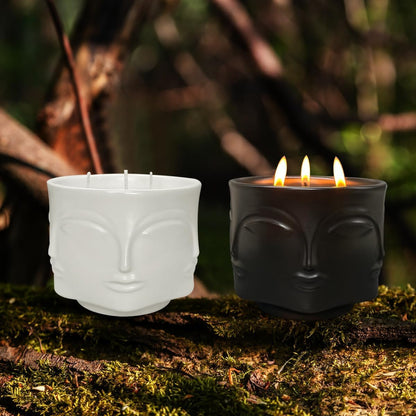 Strong Vanilla 3 Wick White Large Candle, 20oz, Ceramic, Outdoor Scented Candles, 100% Soy, for Home Scented, Yoga, Meditation, Patio, Table Decor, Beautiful Candle Jars