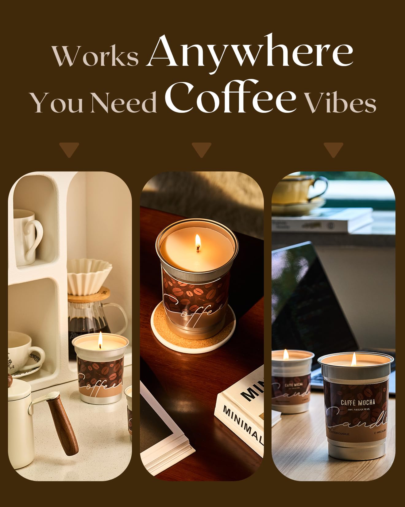 M&SENSE Mocha Coffee Scented Candles 16.2oz