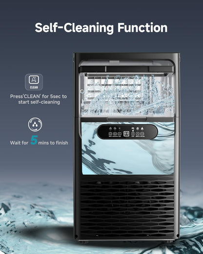 EUHOMY Commercial Ice Maker Machine,80lbs/24H,36 Ice Cubes in 8-12 Mins,Under Counter Ice Maker with Water Filter,12lbs Storage Capacity,Freestanding Ice Machine for Home/Bar/Cafe/Restaurant