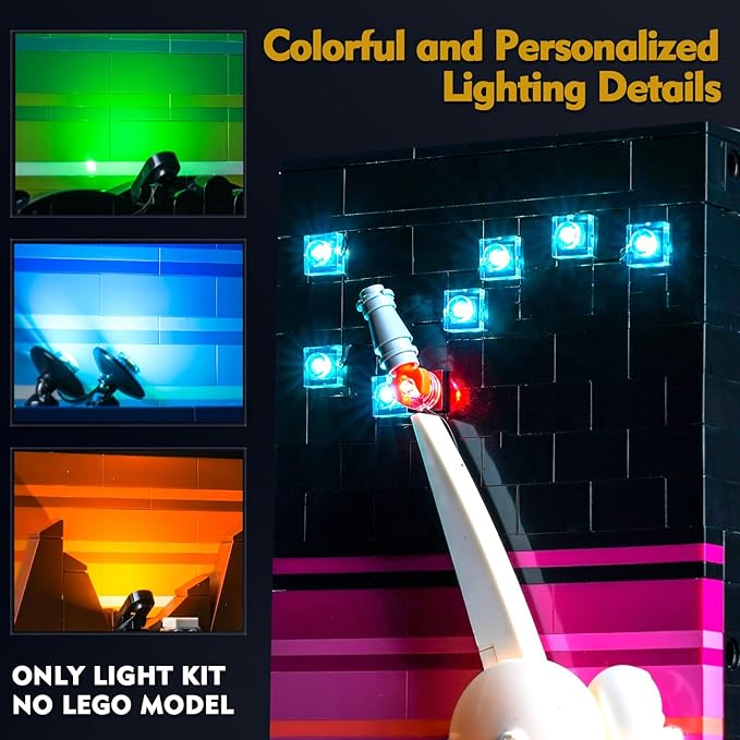 VONADO Light Kit Compatible with Lego Tales of The Space Age Voice Control Lighting Compatible with Lego Space Age 21340 Building Set (No Model) DIY Creative Decor 21340 Lights (ONLY Lights)