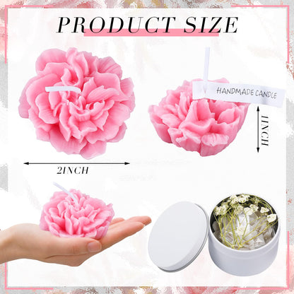 Threlaco 12 Pcs Flower Candles Scented Bridesmaid Gift Set Soy Wax Aromatherapy Candles Bulk for Wedding Bridal Shower Home Guests Women Valentines Mothers Day Anniversaries Favor(Pink Gradient)