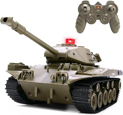 BEAURE Remote Control Tank for Kids M41A3 American Army Battle Programmable RC Tanks with Lights &amp Realistic Sounds RC Military All Terrain Off-Road Vehicles Great Gift Tank Toy for Boys