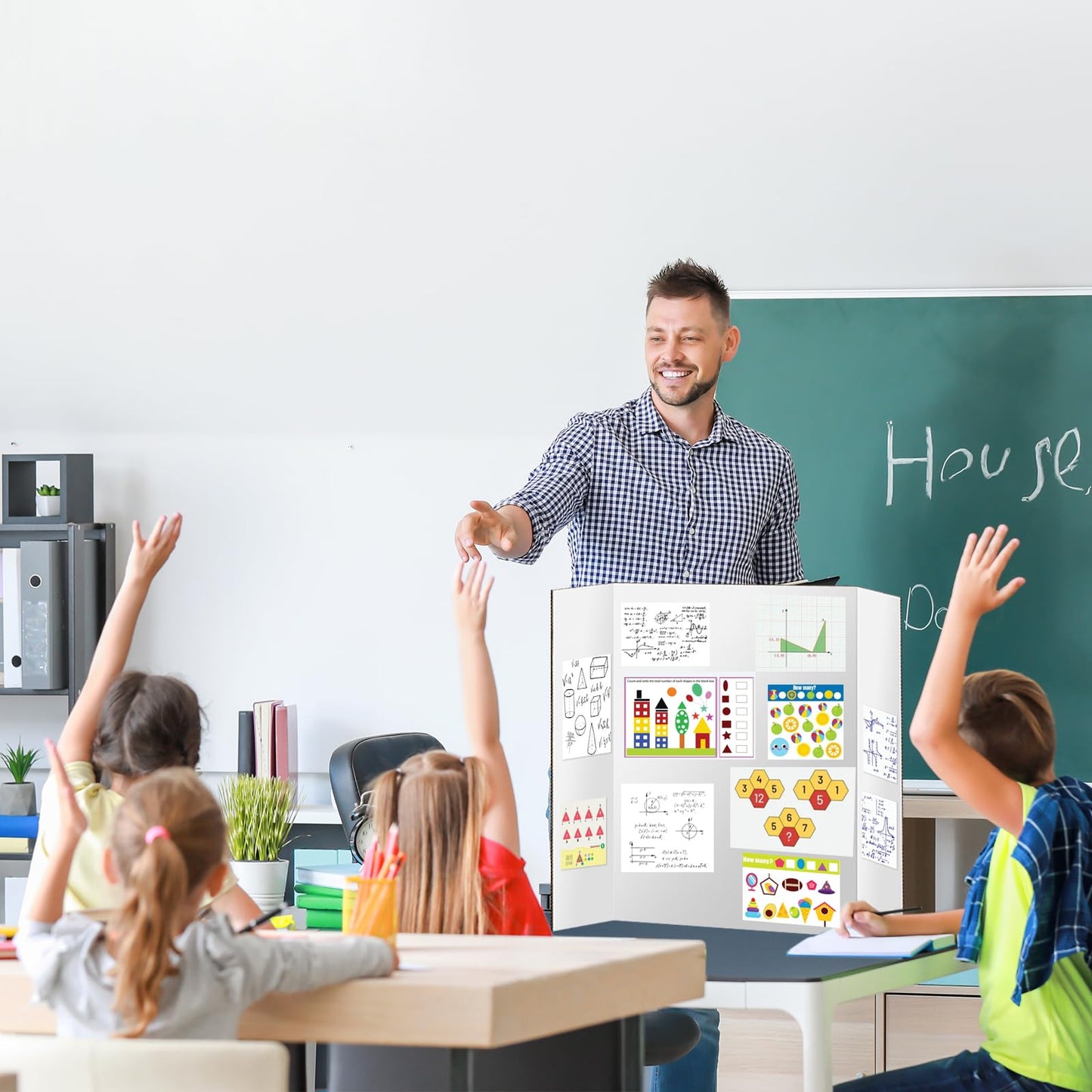 6 Pack Trifold Poster Board 48" X 36", IKAYAS Double Sided White Tri-fold Poster Boards, Science Fair Display Boards Posterboard for Mounting, Art, Display, Projects Classroom Supplies
