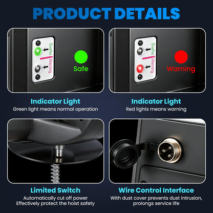 NEWTRY Electric Hoist PRO with Single/Double Hook, 1100lb Electric Winch 110v 120v, 2 Wireless Remote Control & Cable Remote Control for Garage, Warehouse, Factory