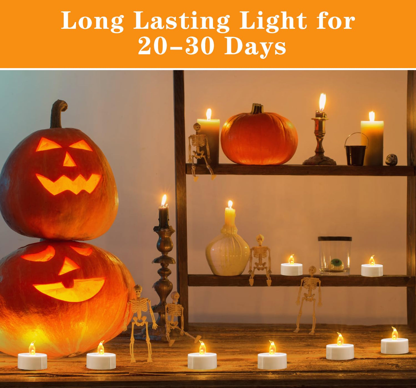 KOABY 24 Pack Tea Lights with Timer, Auto-On 6 Hours and Off 18 Hours in 24 Hours Cycle Automatically, Battery Operated Flameless Flickering Tea Lights with Timer(24 Pack, Warm Yellow)