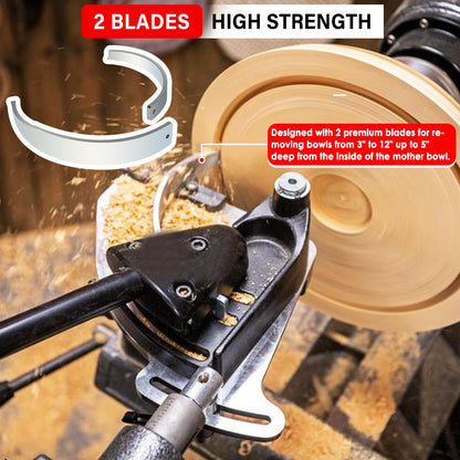 For Woodcut Bowlsaver Coring System with 2 High-Strength Blades for Coring Bowl Blanks 3" to 12" on Woodturning Lathe BSVR
