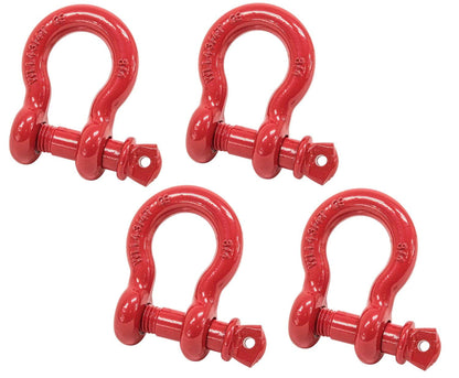 Mytee Products 3/4" Anchor Shackle Forged Carbon Steel w/Alloy Screw Pin WLL # 4.75 Tons (9,500 lbs) | Double Rust Protection Heavy Duty D Ring Shackle for Towing, Rigging & Vehicle Recovery (4 Pack)