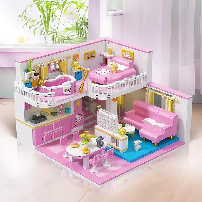 Friends House Building Block Set Pets Collection Small Brick Model Set Creative Mini Toy Building Sets Children’s Day Birthday for Teens Kids Boys Girls 8+ 1096 PCS