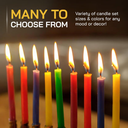 Danilovo Thin Taper Beeswax Candles - Honey-Scented, Decorative Candles Ideal for Birthday Decoration or Church Prayers - Yellow Drip Free, Tall & Smokeless Pack of 50 pcs, 7.3 x 0.24 inch