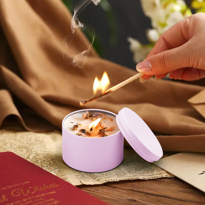 YJHSS 24-Pack 8oz Candle Tins with Lids, Metal Candle Jars for Candle Making, Empty Containers Vessels Bulk for Small Business & Beginners DIY Storage -Pink