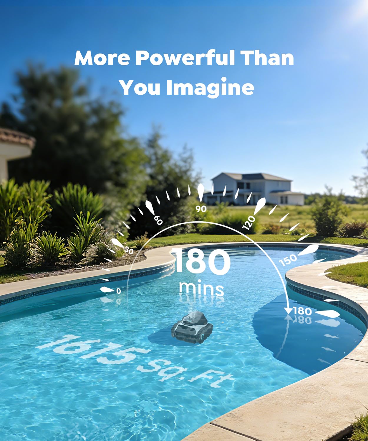 C1 Robotic Pool Cleaner with 180 Mins, Pool Vacuum for Inground Ground Pools up to 1615 sq.ft, Smart Routing, Wall Climbing, Dual Filtration, with APP, Multi-Mode Cleaning (Pearl White)