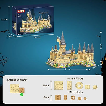 Magic Castle Micro Mini Building Set 2929 Pcs Magic House Model Building Toys STEM Creative Magic World Office and Home Decor Bricks Kits Christmas Birthday Gift for Adults Teens Kids 14+