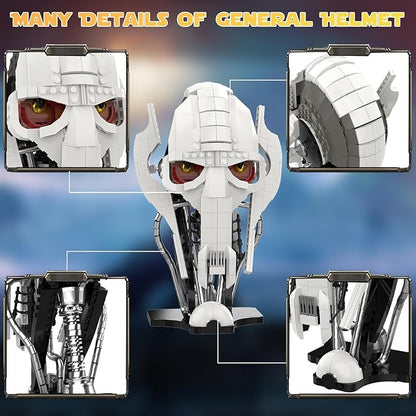 General Helmet Building Sets Collection Space Wars Figures Model with Buildable Display Stand Perfect for Christmas Toy Gift for Kids Adult Ages 6+ (710 PCS)