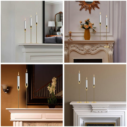 AUMAYCO Gold Candle Holders Set of 6, Metal Taper Candle Holders, Tall Gold Candlestick Holders, Fits 2.2cm Thick Candle&Led Candles, for Table Centerpiece, Mantels, Weddings, Dining, Party