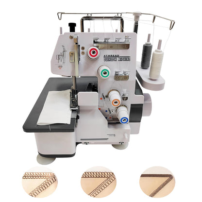 INTBUYING Serger Overlock Machine, Serger & Overlock Machine with Heavy-Duty Metal Frame, Twin-needle 3/4 Thread Overlock Machine 110V, for Sergering Overlocking Professional & Home Use