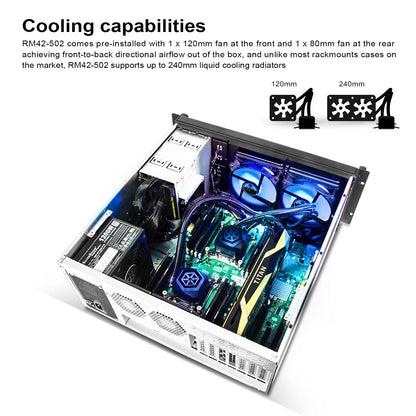 Silverstone RM42-502 4U rackmount Server Chassis with Liquid Cooling Compatibility, SST-RM42-502