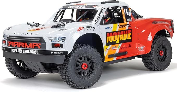 ARRMA Mojave RC Truck 4X4 4S BLX 1/8th Scale Desert Truck RTR (Battery and Charger Not Included) White/Red ARA4404T1