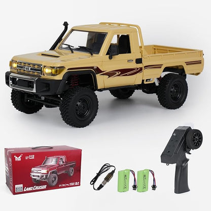MN82 RC Rock Crawler 2.4Ghz Toyota Remote Control Truck 4WD 2 Speeds Switch RC Crawler Off-Road Pick-up with 2 Upgraded 1200mah Battery 1/12 Scale Trucks (with Gift)