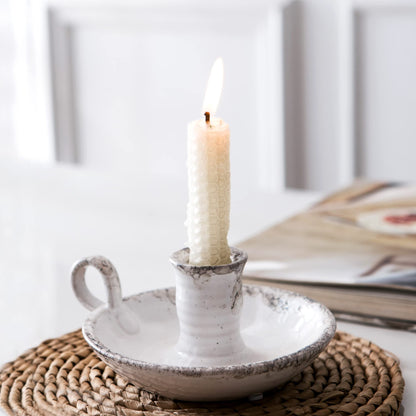 Kendiis Candle Holder Ceramic Candlestick Holder, Candlelight Stand for Spell Candles, Taper Candles, and Incense, Halloween Christmas Dining Room Home Decoration Display