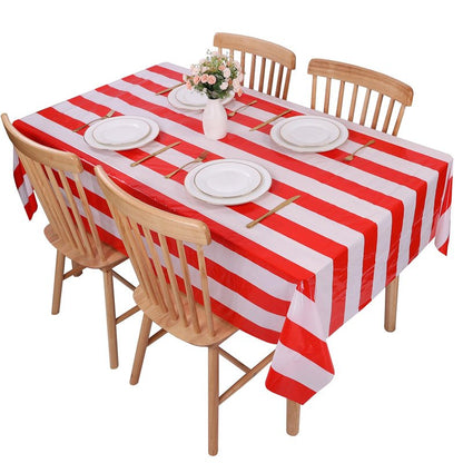 Kesfey 3 Packs Red and White Vertical Striped Tablecloth 54 x 108 Inch Circus Carnival Theme Party Table Cloths Decorations Waterproof Red Striped Picnic Table Cover for Patriotic Birthday Party