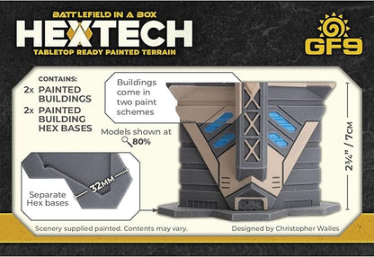GF9: Hextech Trinity City: Condo - 2X Fully Painted Buildings Battlefield in A Box Tabletop Ready Painted Terrains RPG Accessories