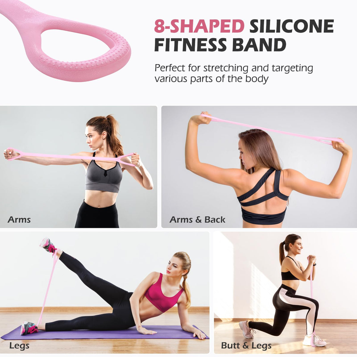 Pilates Bar Kit with Back Expander & Foam Roller, ALongSong Gym Bar Kit with 6 Latex Elastic Resistance Bands, Portable Home Workout Exercise Equipment for Home Full-Body Workouts