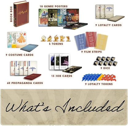 Facade Games Hollywood 1947 Board Game Deluxe Version - A Movie Making Game for Friends and Family - A Board Game of Cards Strategy and Deceit for 1-9 Players Ages 14 and Up
