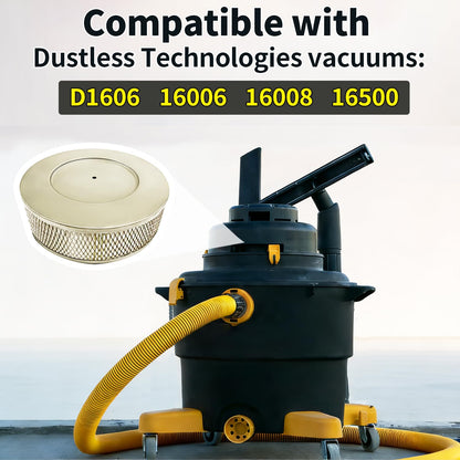 Replacement HEPA Filter for Dustless Technologies Models D1606, 16006, 16008, and 16500 Wet/Dry Vacuums