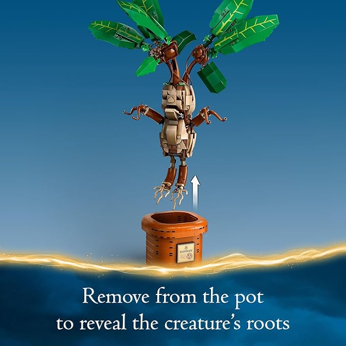 LEGO Harry Potter Mandrake Figure &amp Pot Plant Toy Harry Potter Collectible Gift Idea for Kids Magical Creature Playset for Room décor Harry Potter Toy for 10 Year Old Girls Boys or Any Fan 76
