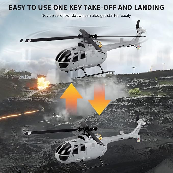 GoolRC C186 Remote Control Helicopter 4 CH Single Propeller Without Ailerons RC Helicopter with 6-axis Gyro Stabilization Altitude Hold 3 Batteries Remote Control Airplane Toy for Adults Orange