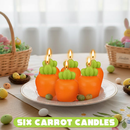 6 Pcs Carrot Candle Summer Decoration for Home Spring Table Decoration Carrot Tealight Scented Vegetable Soy Candle Basket Stuffer Spring Party Carrots Birthday Gift Table Centerpiece
