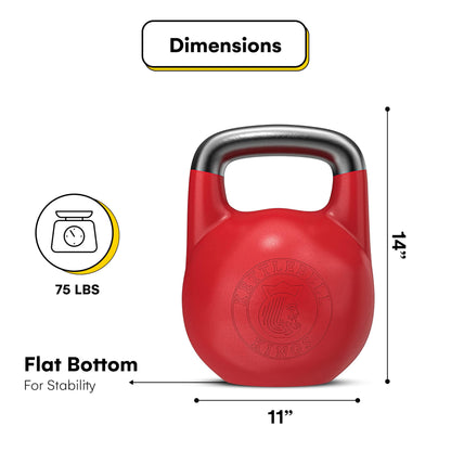 Kettlebell Kings Competition Kettlebells Weight (35mm handle) 8-48 KG | Hand weights Workout Gym Equipment & Strength training sets for Women & Men for Home Gym | Suitable for High Repetition Workouts