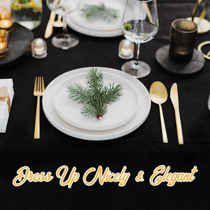 BRILLMAX 8 Pack Black Tablecloths 60 x 102 Inch for 6ft Rectangle Tables - 150 GSM Polyester Fabric, 15" Standard Drop, Water, Stain & Wrinkle Resistant Cloth Cover for Wedding Banquet Dining Buffet