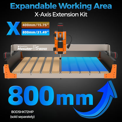 FoxAlien Masuter 3S CNC Router Machine with NEMA 23 Closed-Loop Stepper Motor, 400W Spindle 3 Axis Engraving Milling Machine for Wood Acrylic Aluminum Carving Cutting