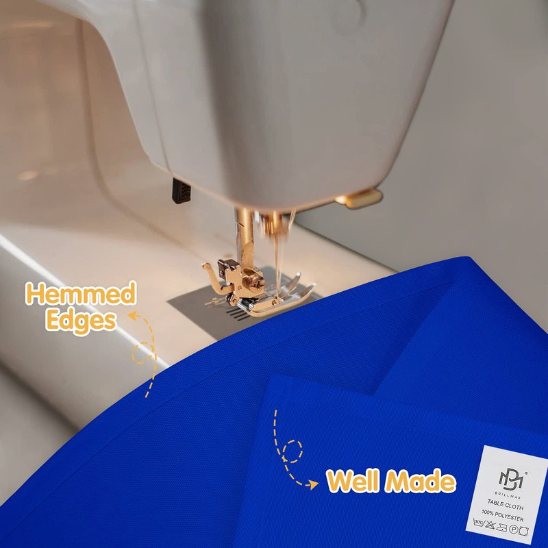 BRILLMAX 8 Pack Royal Blue Tablecloths 60 x 126 Inch for 8ft Rectangle Tables - 150 GSM Polyester Fabric, 15" Standard Drop, Water, Stain & Wrinkle Resistant Cloth Cover for Wedding Dining Buffet