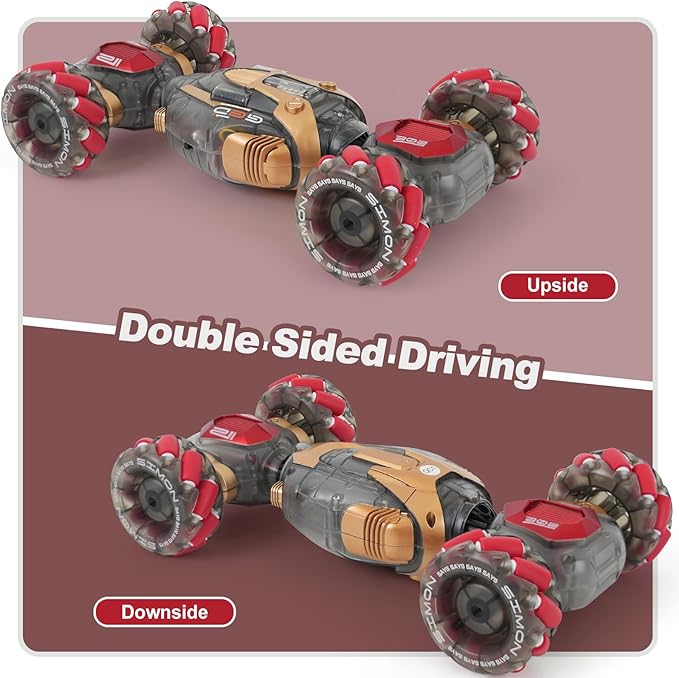 Gesture Sensing Remote Control Stunt Car for Kids Ages 6 7 8-12 - Best Birthday Gifts for 6 7 8 9 10 11 12 13+ Year Old Boys 2.4Ghz 4WD Off-Road Vehicle with Lights &amp Music