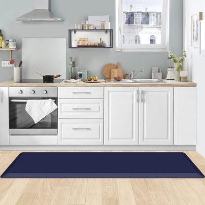 KitchenClouds Kitchen Mat Cushioned Anti Fatigue Kitchen Rug 0.8inch Water Resistant Non Slip Kitchen Rugs and Mats Standing Desk Mat Comfort Floor Mats for Kitchen Sink Office (17.3"x60",Blue)