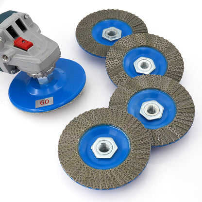 HOMESOM 4.5 Inch Flap Sanding Disc 60/120/200/400 Grit with 5-8/11 Abrasive Grinding Wheel, Flap Wheel for Glass Stone Granite Concrete
