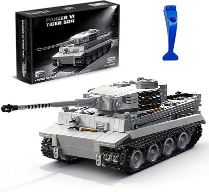 1:28 WW2 Tiger Heavy Tank Army Toy Building Sets 1544 PCS Panzer VI Tiger SO4 Military Vehicle Model Building Kits Collectible Birthday Gifts for Military Fans Adults Men Teen Boys Age 14+